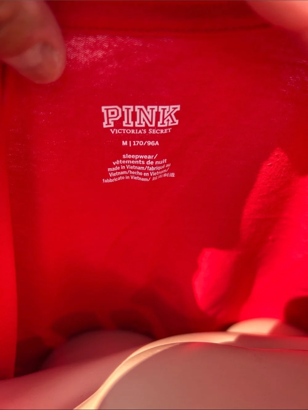 PINK Victoria's Secret Red Nightshirt  with Metallic Gold PINK Script- NEW-Med